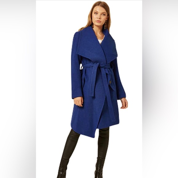 De La Creme -Women`s Winter Wool Cashmere Wrap Coat with Large Collar - Picture 1 of 4